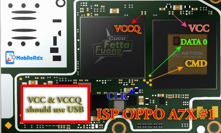 Oppo A7X ISP EMMC Pinout 1