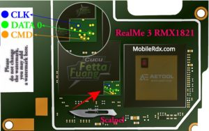 Realme 3 RMX1821 ISP EMMC Pinout 300x188