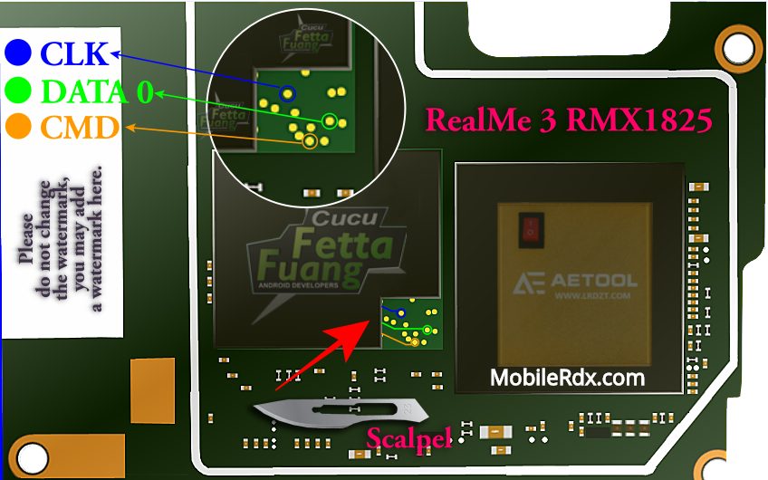 Realme 3 RMX1825 ISP EMMC Pinout