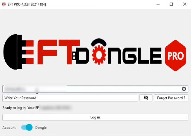 EFT Pro Dongle Login Interface EFT Pro Dongle Login Interface