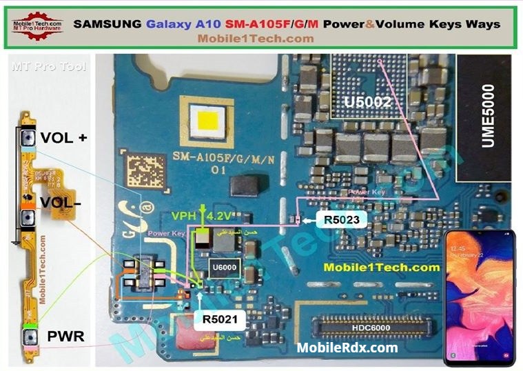 Samsung Galaxy A10 A105F Volume Button Jumper