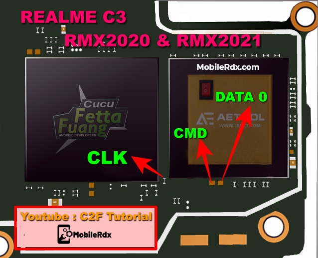 Realme C3 EMMC Pinout ISP Ways For Remove FRP And User Lock