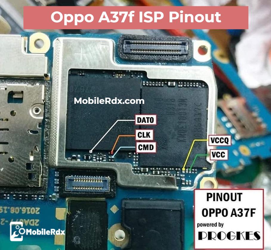 Oppo A37f ISP Pinout For EMMC Programming And Flashing