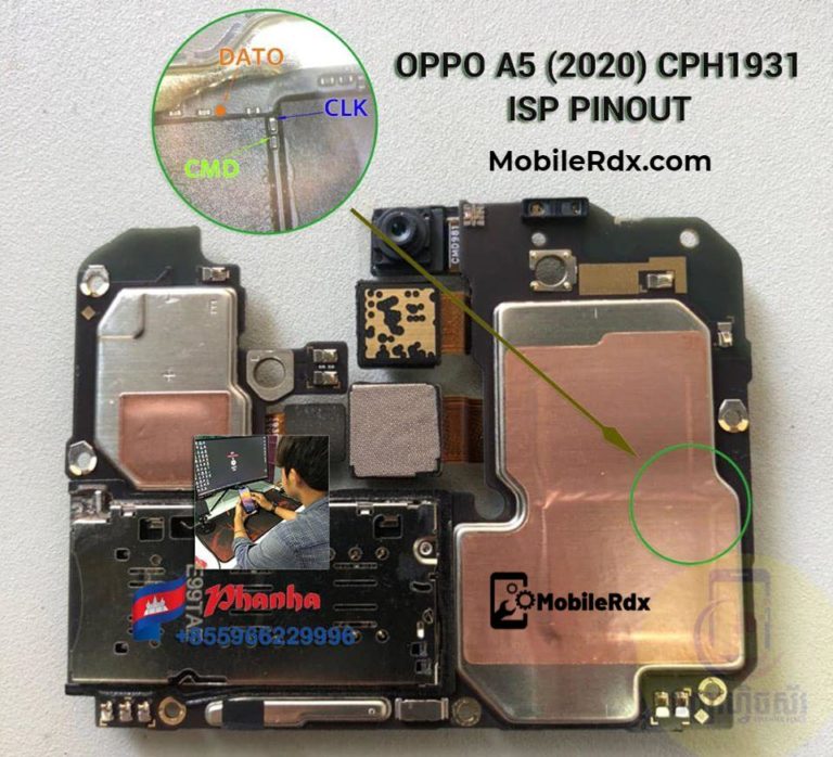 Oppo A5 (2020) ISP Pinout For User Lock Remove And Flashing