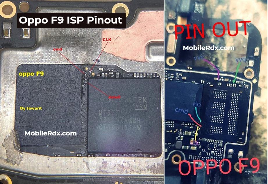 Oppo F9 ISP Pinout For User Lock Remove EMMC Programming