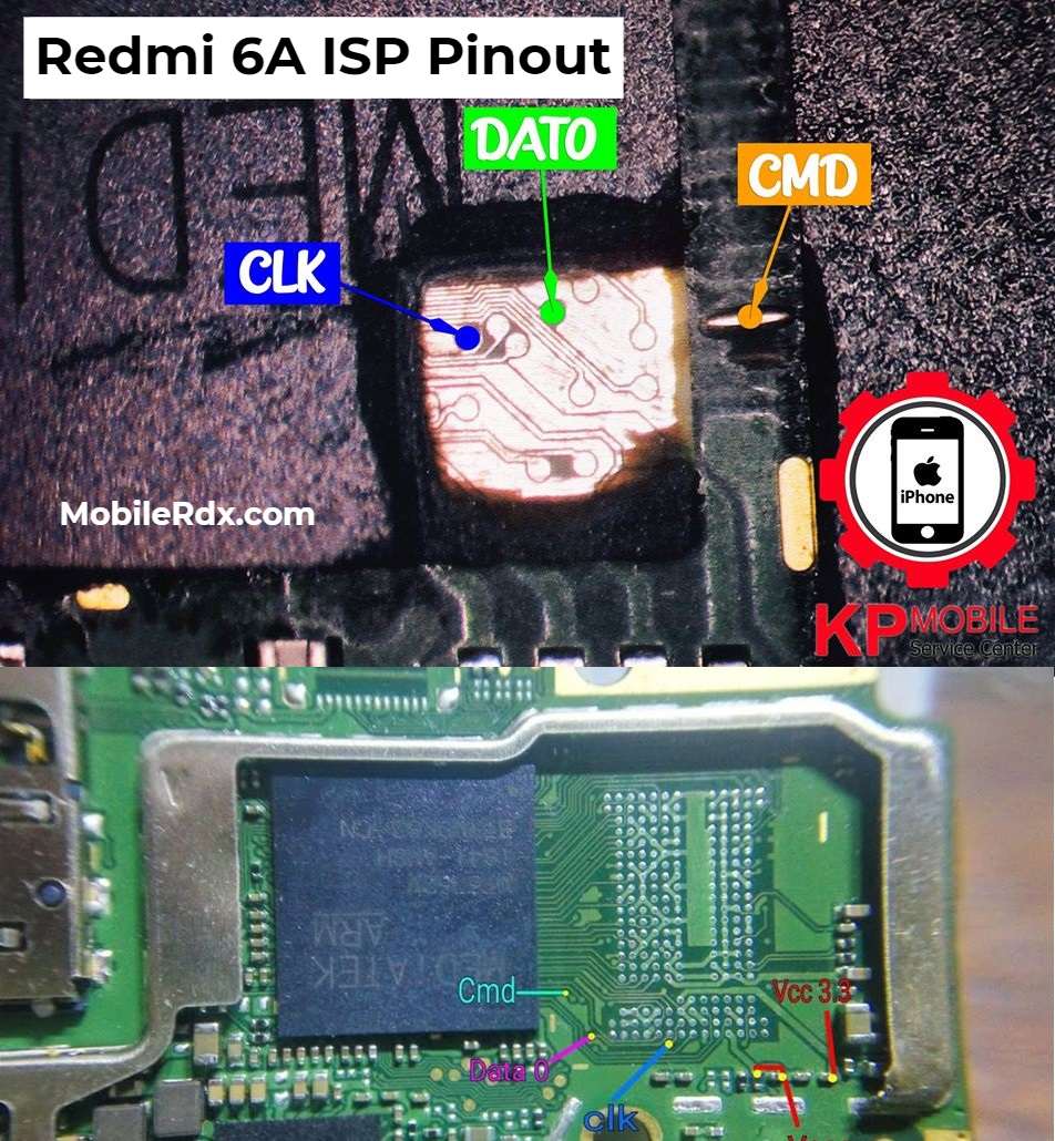 Redmi 6A ISP Pinout EMMC Ways