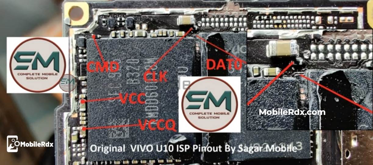 Vivo U10 ISP Pinout For Remove User Lock And Bypass FRP