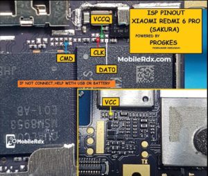 Redmi 6 Pro ISP Pinout EMMC Ways 300x254