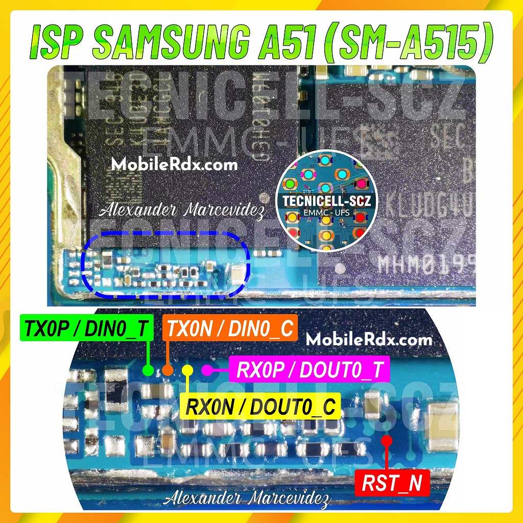 Samsung A51SM A515 UFS ISP Pinout New Samsung A51SM A515 UFS ISP Pinout New