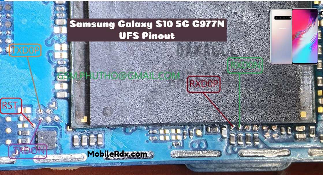 Samsung Galaxy S10 5G UFS ISP Pinout to ByPass FRP User Lock