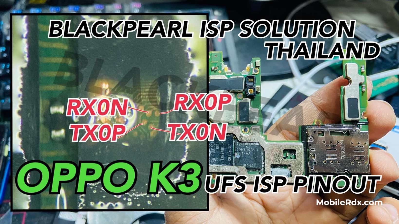 Oppo K3 UFS ISP Pinout to Remove Pattern Lock And FRP