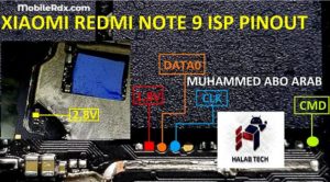 Redmi Note 9 ISP PinOUT to Remove Pattern FRP Lock 300x166
