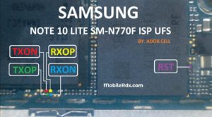 Samsung Galaxy Note10 Lite SM N770F UFS ISP Pinout 300x166