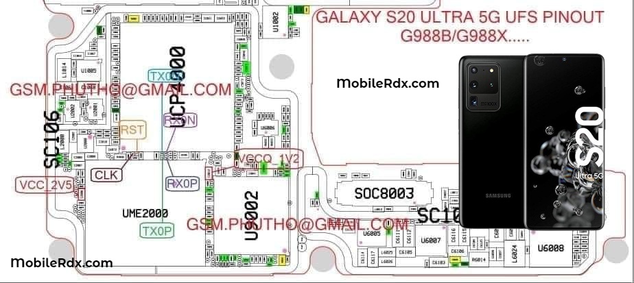 Samsung Galaxy S20 Ultra UFS ISP Pinout   Remove FRP   Pattern   Password