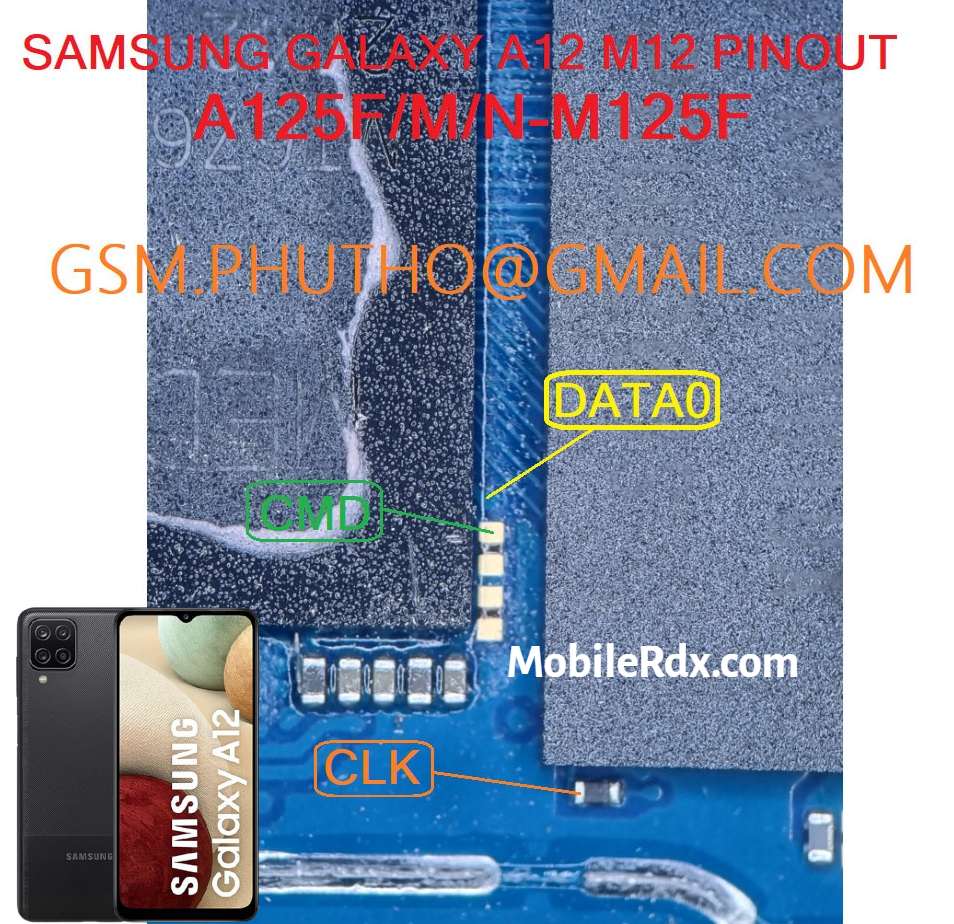 Samsung Galaxy A12 A125F ISP EMMC PinOUT   Test Point