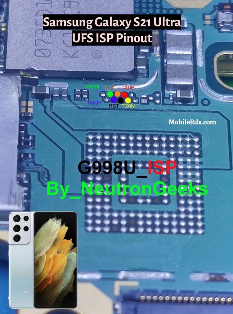 Samsung Galaxy S21 Ultra UFS ISP Pinout Test Point