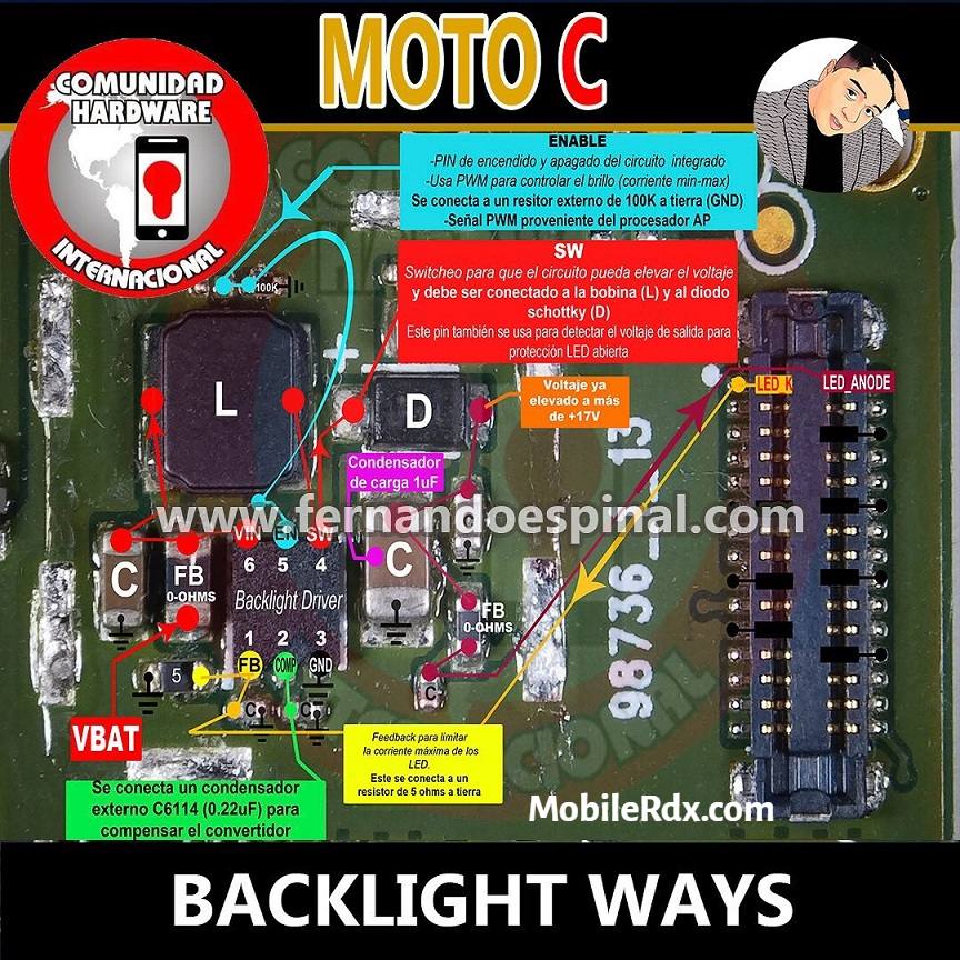 Repair Motorola Moto C Backlight Problem Display Light Ways