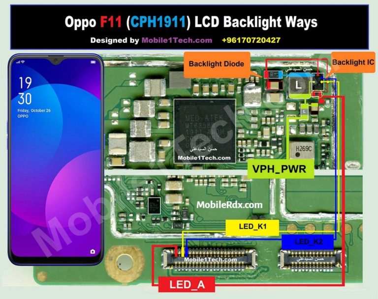 حل مشكلة اضاءة اوبو Oppo F11 Oppo-F11-LCD-Backlight-Ways-_-Repair-Display-Light-Problem-768x609