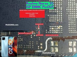 Realme Narzo 20 ISP EMMC PinOUT   Test Point 300x222