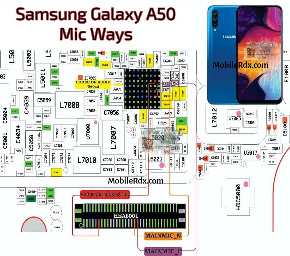 Repair Samsung Galaxy A50 Mic Not Working Problem Mic Ways