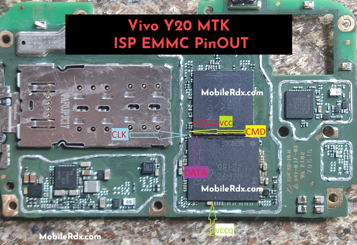 Vivo Y20 MTK New ISP EMMC PinOUT