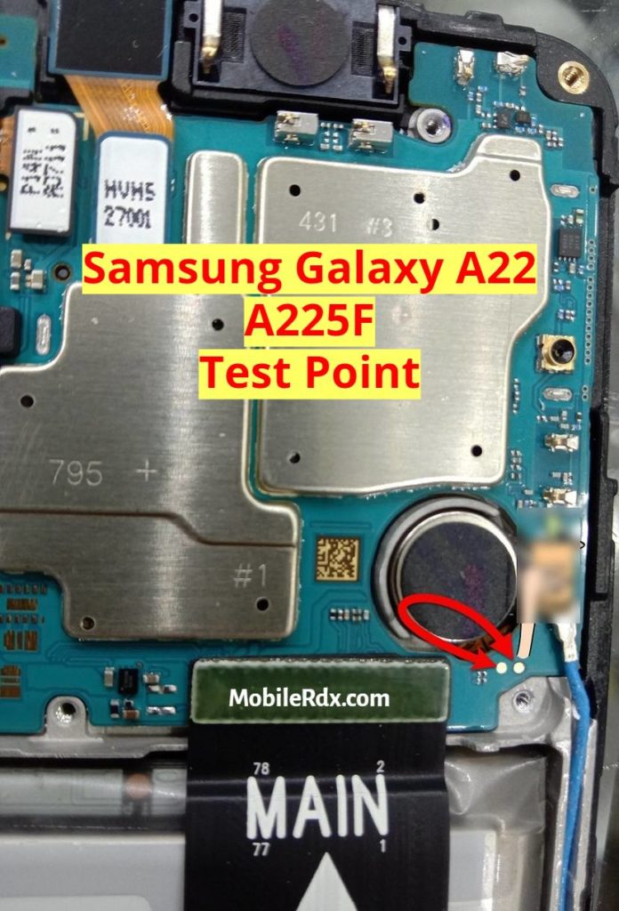 Samsung Galaxy A22 A225F Test Point to Remove Pattern FRP And Flashing 696x1024