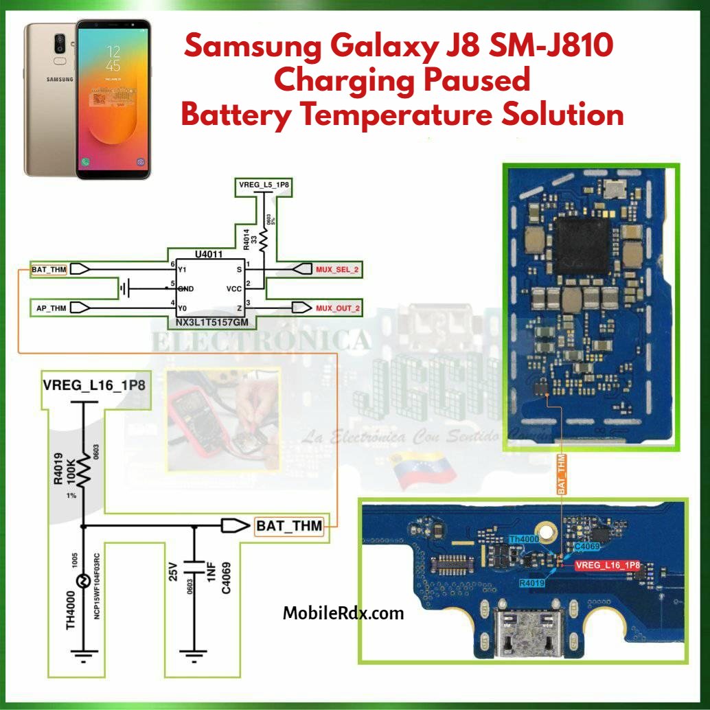 Samsung Galaxy J8 J810 Charging Paused Solution Battery Temperature