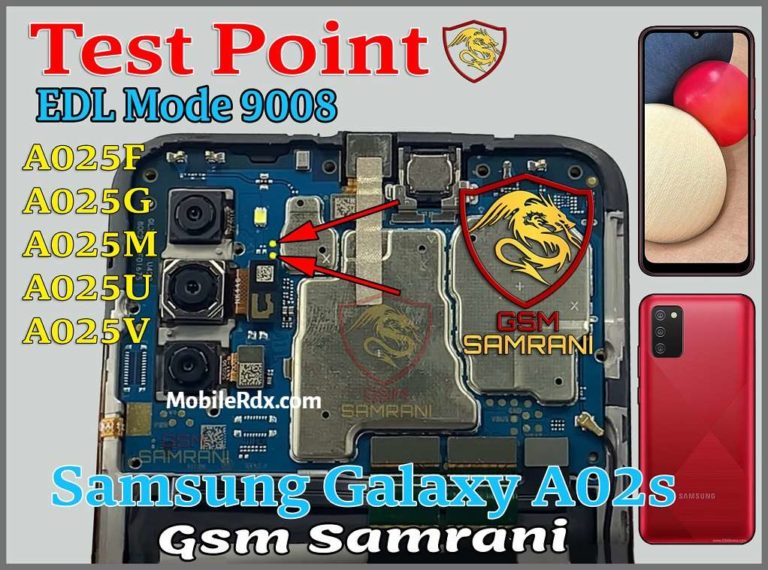Samsung Galaxy A02s SMA025F Test Point / ISP EMMC PinOUT