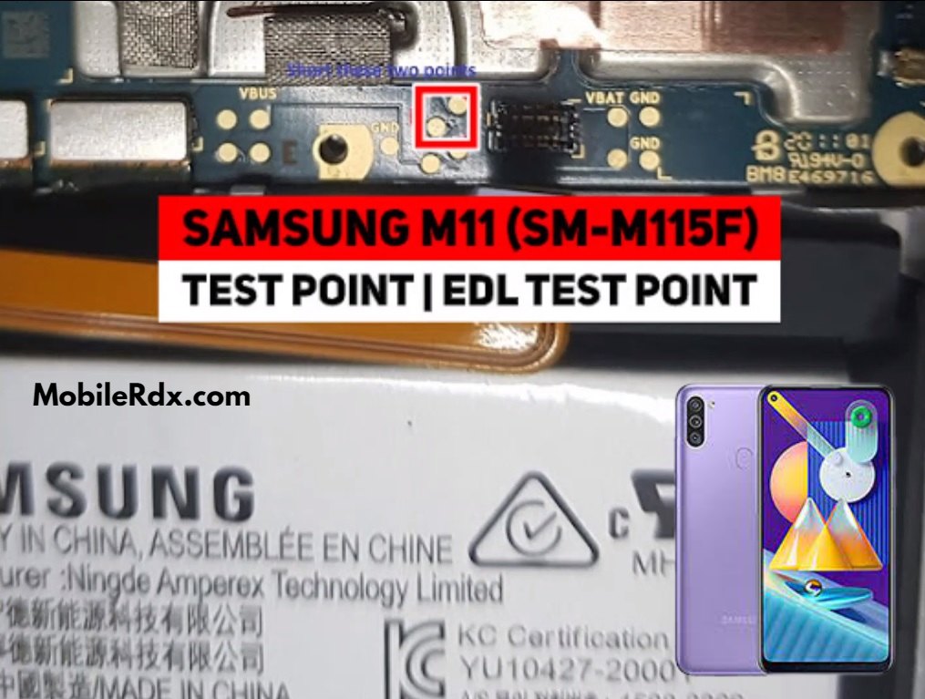 Samsung Galaxy M11 M115F Test Point   Reboot Into EDL Mode