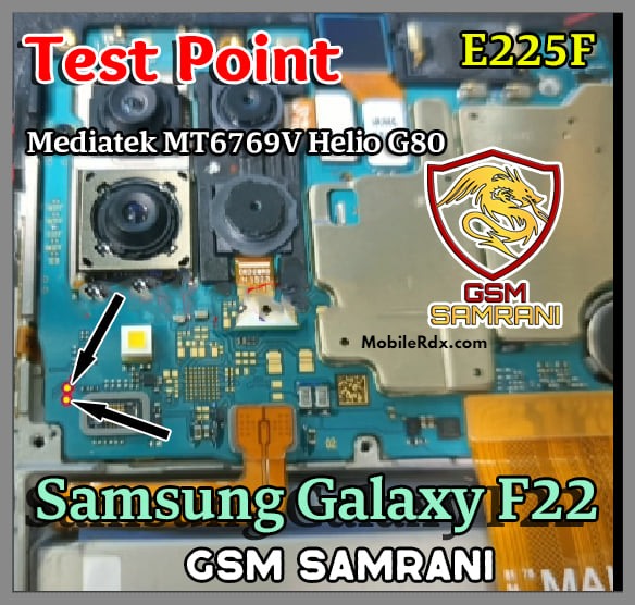 Samsung Galaxy F22 SM E225F Test Point ISP PinOUT