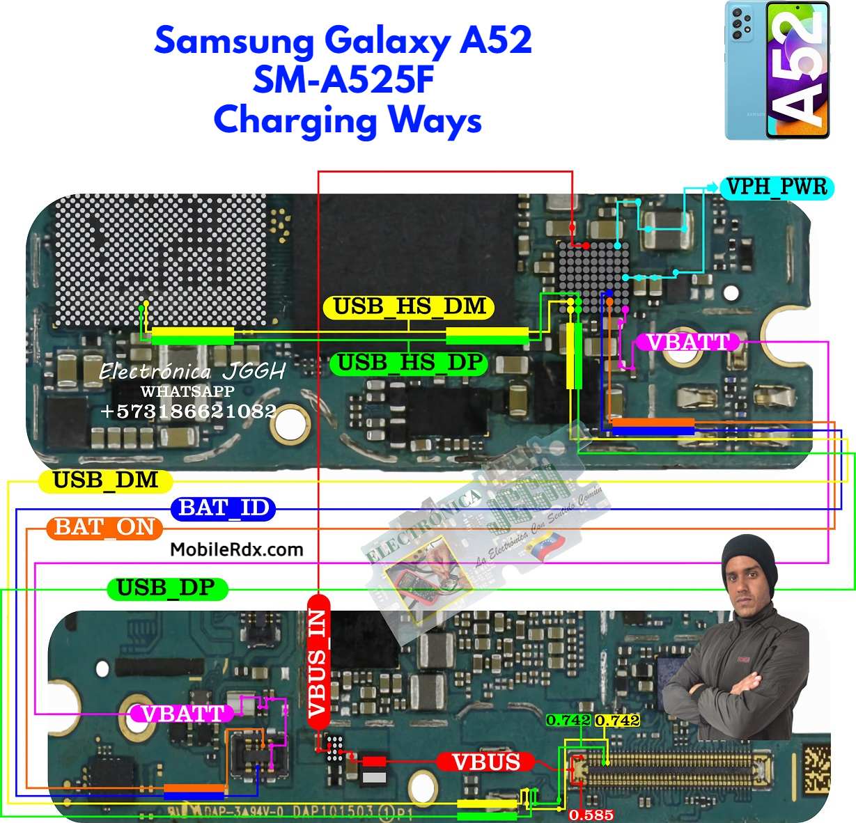 Repair Samsung Galaxy A52 Charging Ways or Not Charging Problem