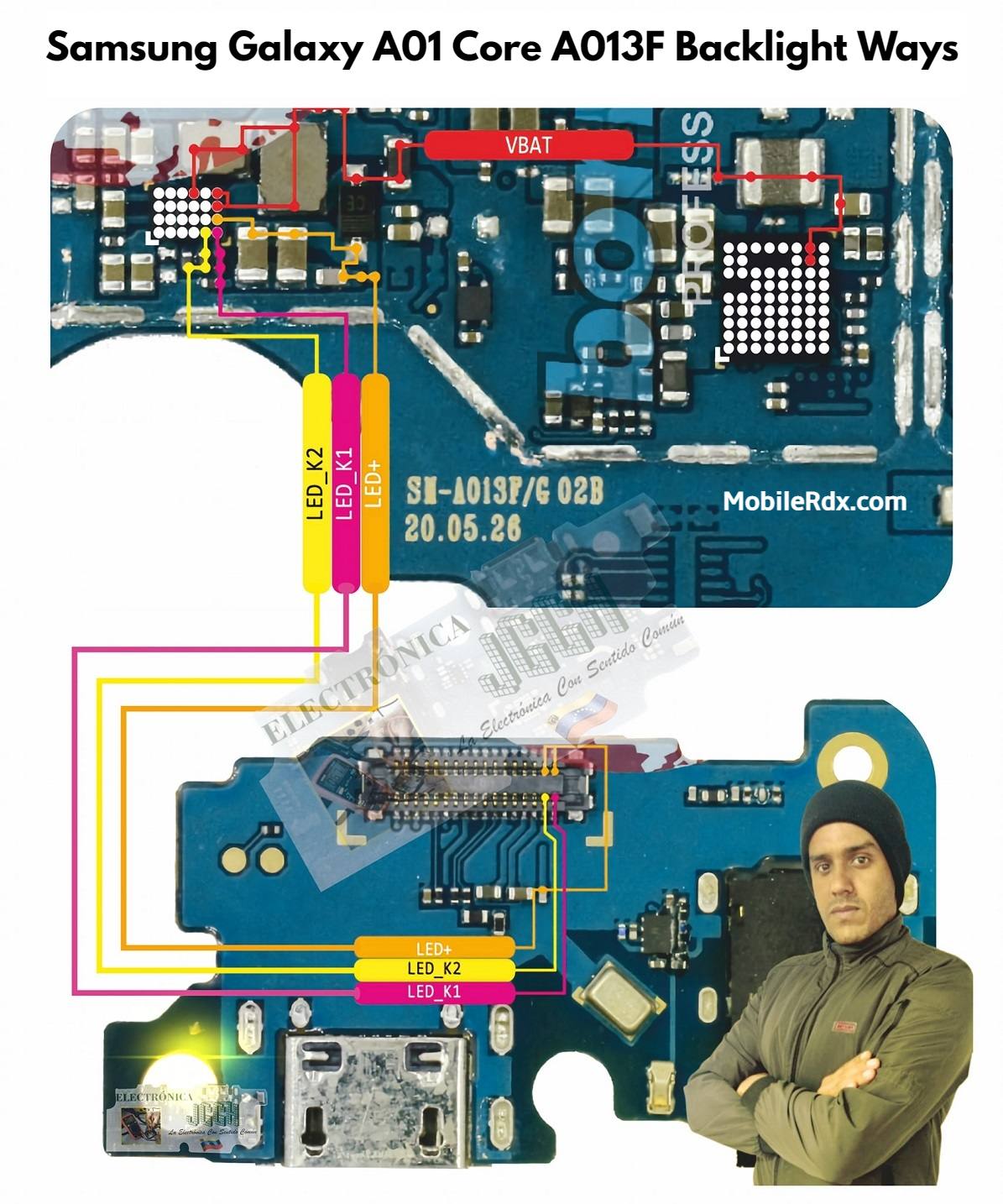 samsung a01 core lcd light ways