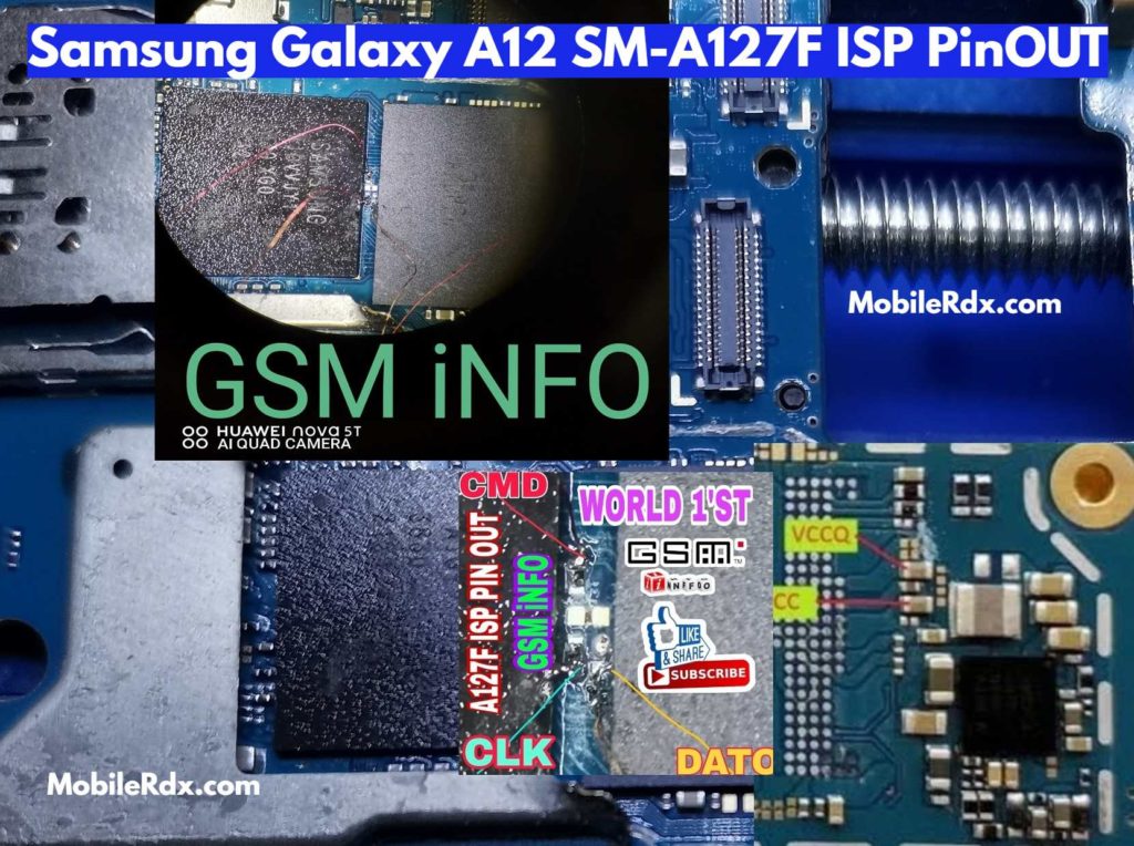 Samsung Galaxy A12 SMA127F ISP PinOUT Test Point Image