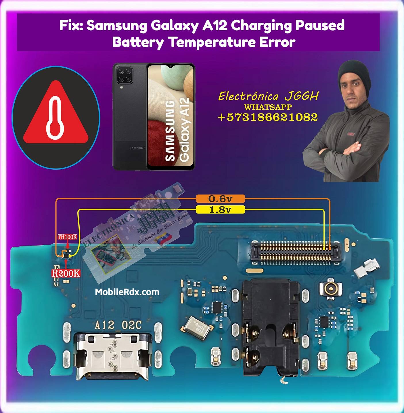Repair  Samsung Galaxy A12 Charging Paused Problem   Charging Paused   Battery Temperature Error