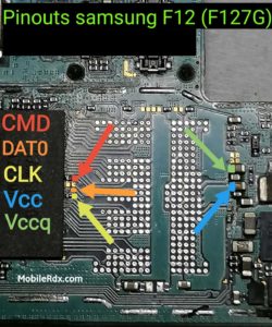 Samsung Galaxy F12 SM F127G ISP EMMC PinOUT   Test Point 250x300