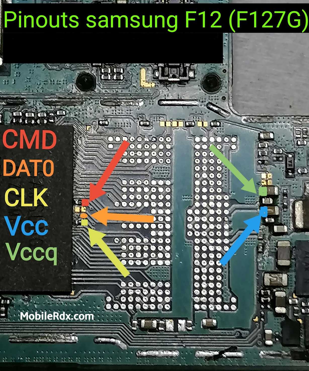 Samsung Galaxy F12 SM F127G ISP EMMC PinOUT   Test Point