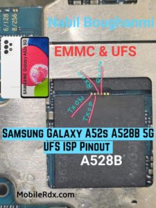 Samsung Galaxy A52s A528B 5G UFS ISP Pinout   Test Point 225x300