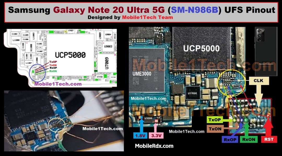 Samsung Galaxy Note 20 Ultra 5G UFS ISP Pinout   Test Point