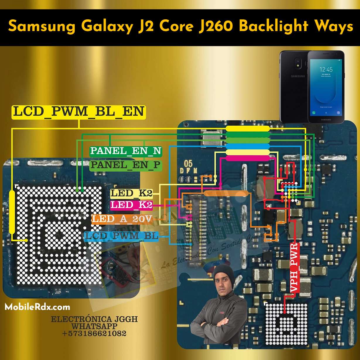 Samsung Galaxy J2 Core J260 Backlight Ways Repair Display Light Problem