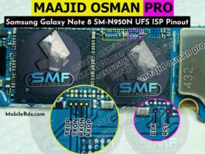 Samsung Galaxy Note 8 SM N950N UFS ISP Pinout   Test Point 300x225