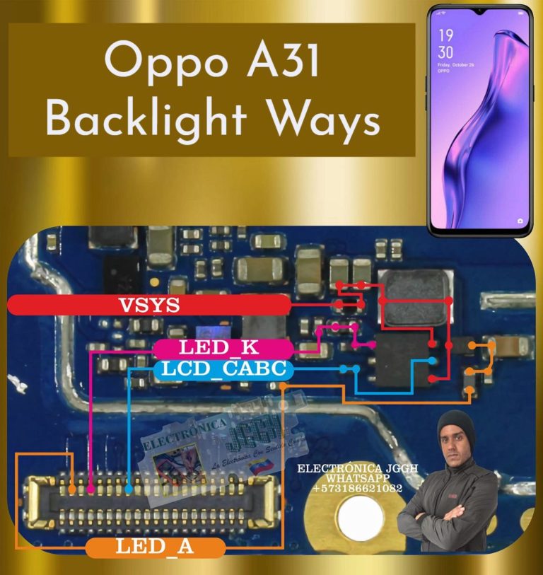حل مشكلة اضاءة اوبو Oppo A31 Oppo-A31-Backlight-Ways-_-Repair-Display-Light-Problem-2-768x813
