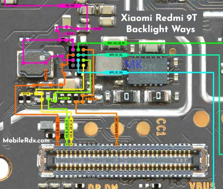 حل مشكلة اضاءة شاشة Redmi 9T Xiaomi-Redmi-9T-Backlight-Ways-_-Repair-LCD-Display-Light-Problem-768x651