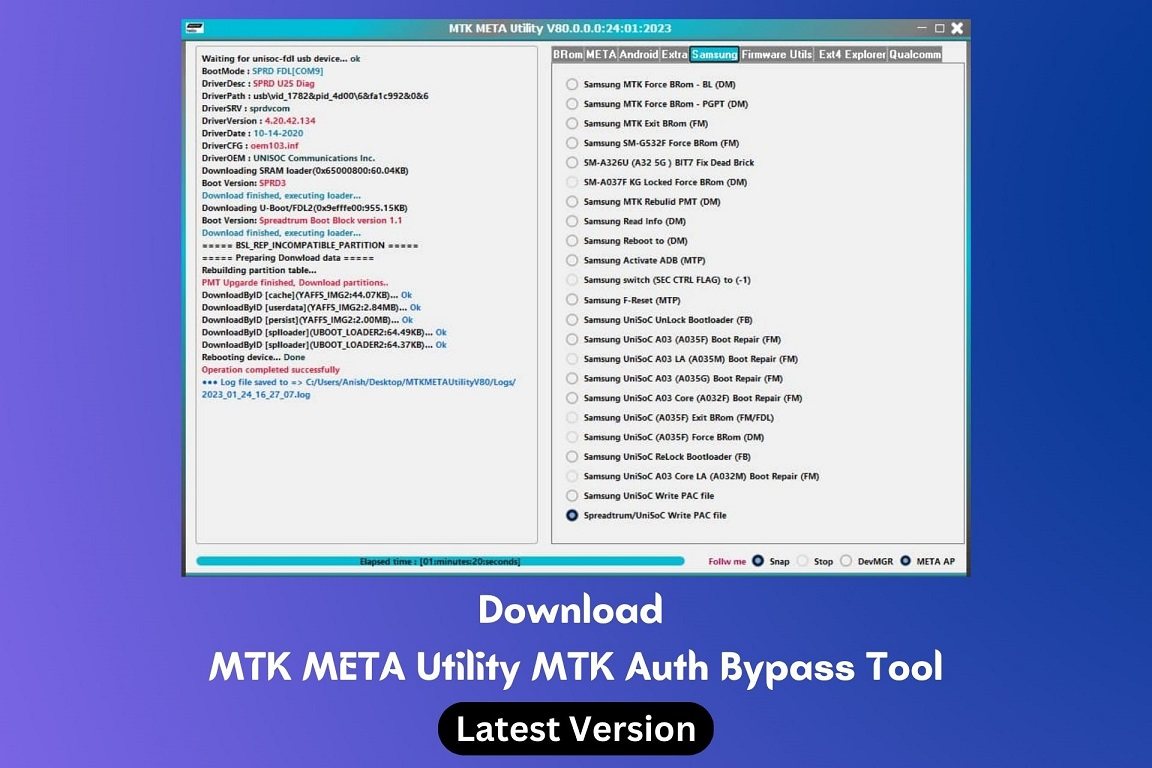 Download MTK META Utility   MTK Auth Bypass Tool Latest Version