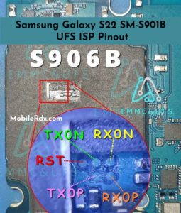 Samsung Galaxy S22 SM S901B UFS ISP Pinout   Test Point 255x300