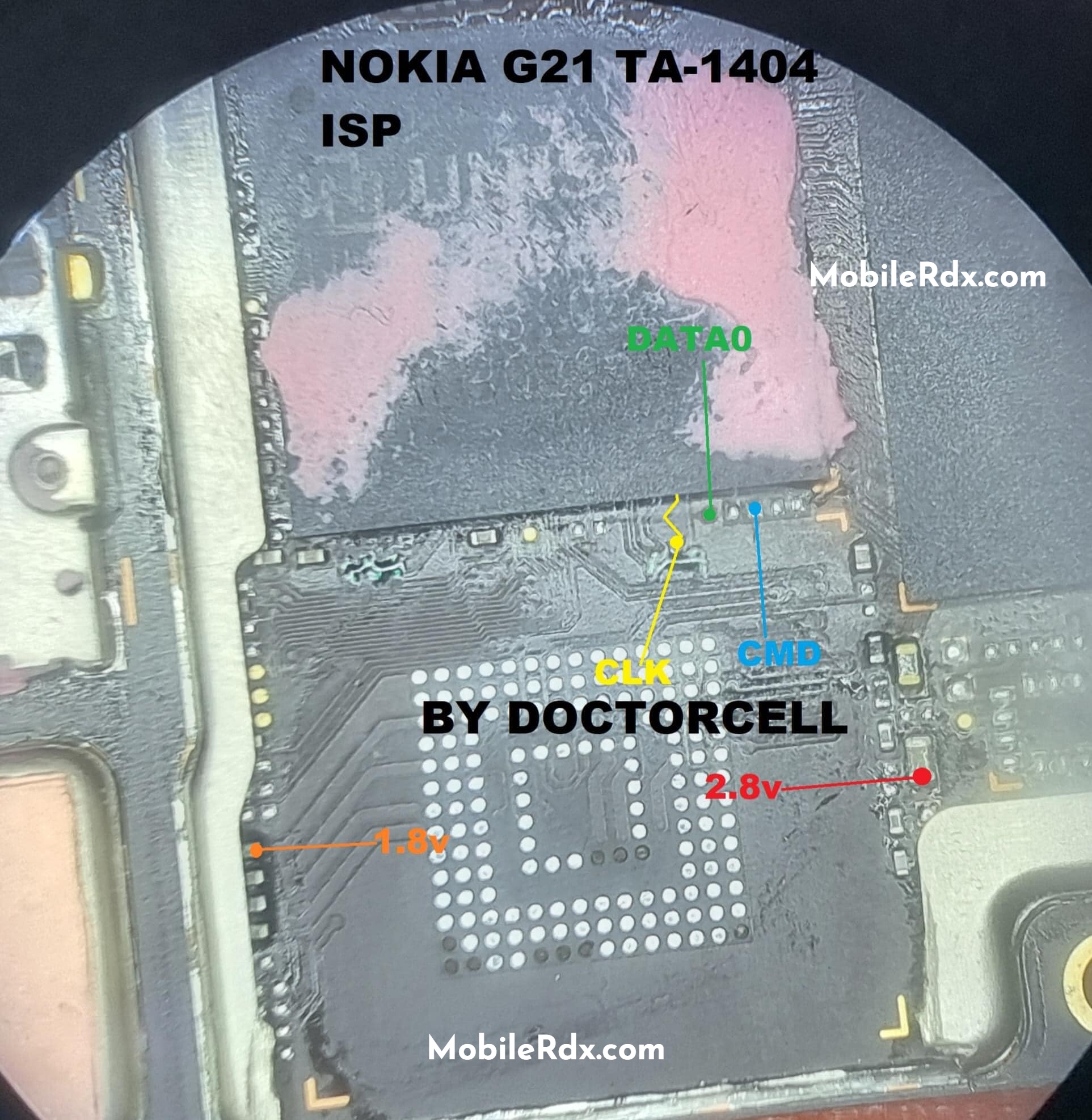 Nokia G21 EMMC ISP PinOUT   Test Point
