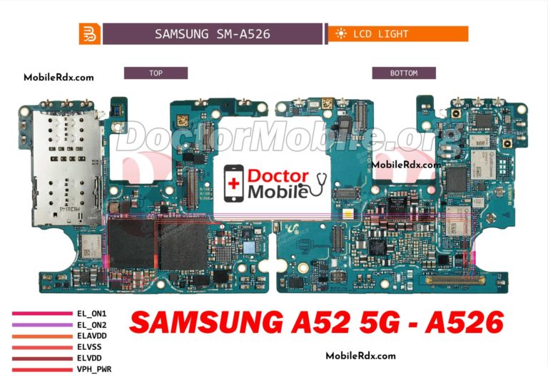 حل مشكلة اضاءة سامسونج A52 A526 Samsung-Galaxy-A52-A526-Backlight-Ways-_-Repair-Display-Light-Problem-768x543
