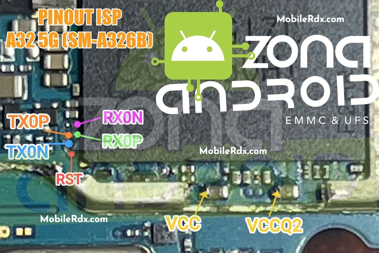 Samsung Galaxy A32 5G SMA326 UFS ISP Pinout Test Point