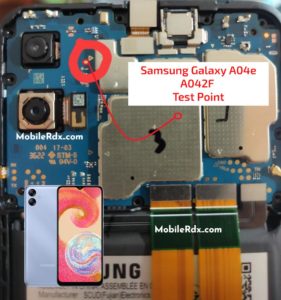 Samsung Galaxy A04e A042F Test Point to Remove Pattern FRP And Flashing 281x300