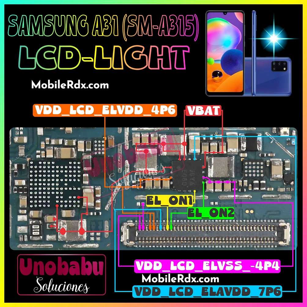 Samsung A31 A315F Backlight Ways | Repair Display Light Problem