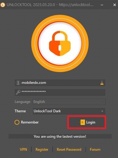 Unlock Tool login Unlock Tool login